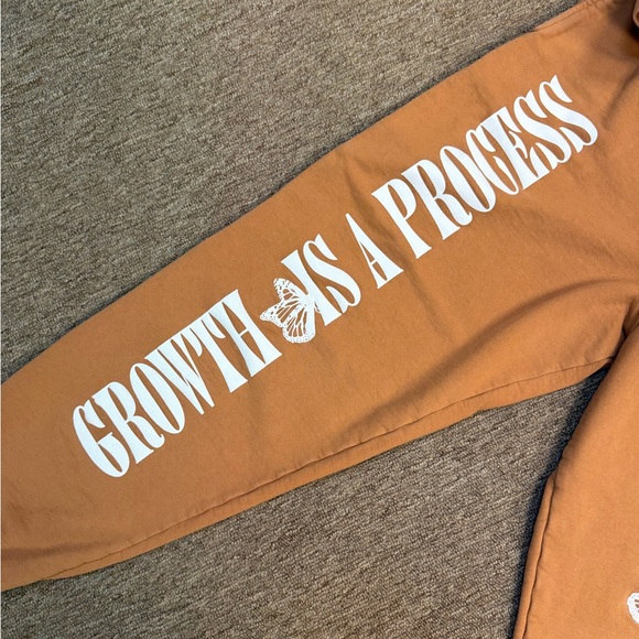 CHNGE orange Hoodie with White Text - Picture 2 of 10
